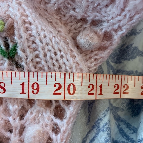Chelsea Young SZ M Vintage Wool Mohair Blend Knitted Floral Pullover Sweater - Picture 8 of 10
